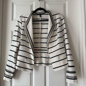 White House Black Market Striped Blazer - Black and White 14